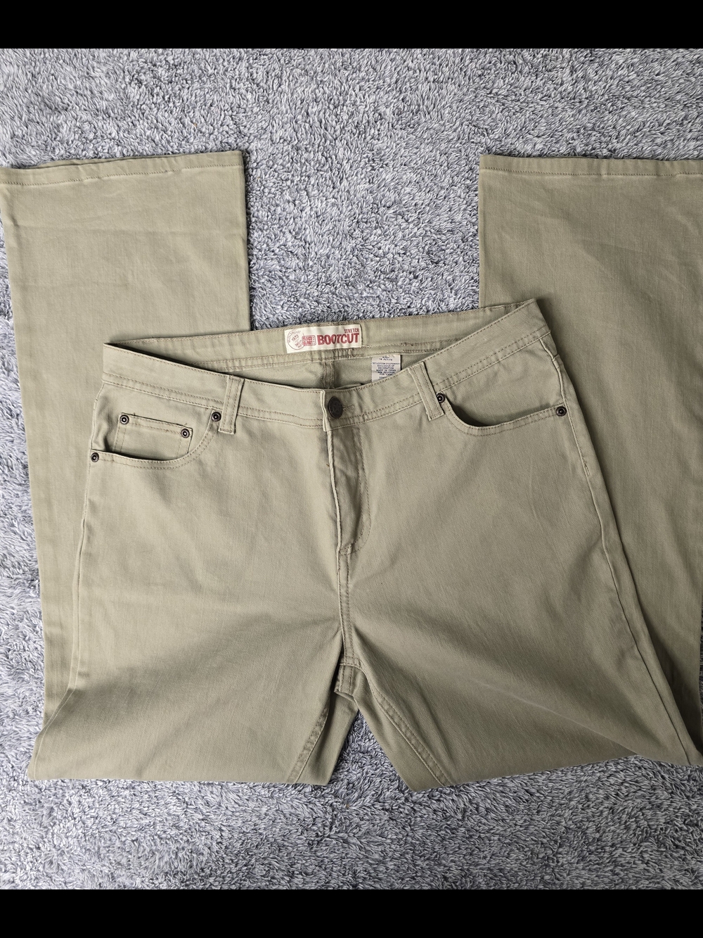 Faded Glory Stretch Bootcut Jeans Size 14P Neutral Tan Mid Rise Casual